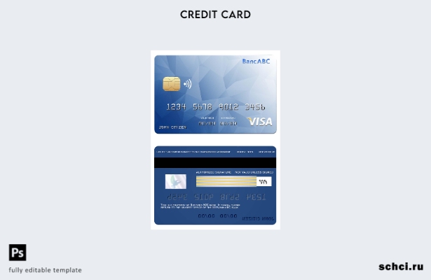 цифровая загрузка шаблона карты Visa банка Bostwana ABC